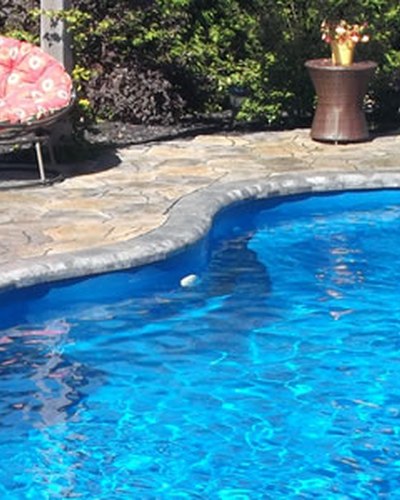Fibreglass pool at dusk